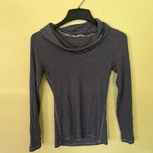 Pure + Good Black and Tan Striped Long Sleeve Top Size XS